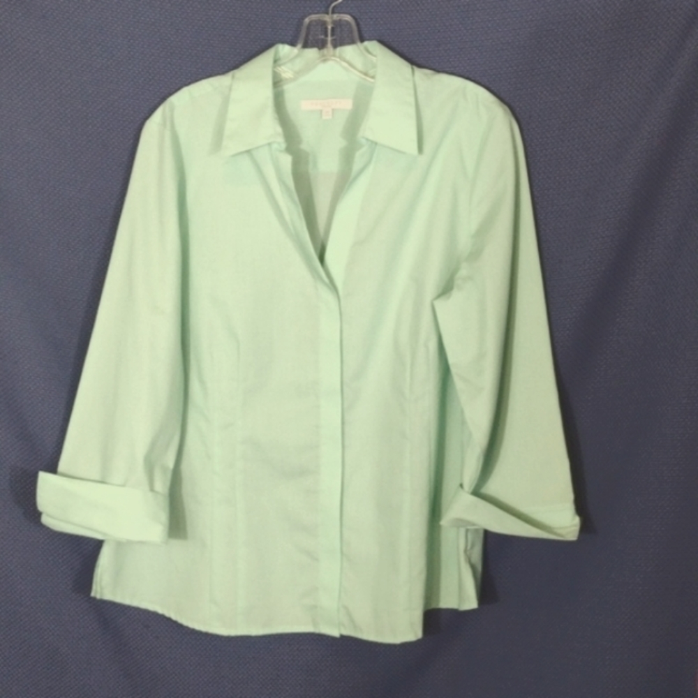 Foxcroft wrinkle-free shaped-fit button-down shirt 14p
